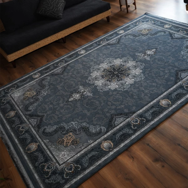 فرش ماشینی 700 شانه تراکم 2550 طرح آیدا دودی