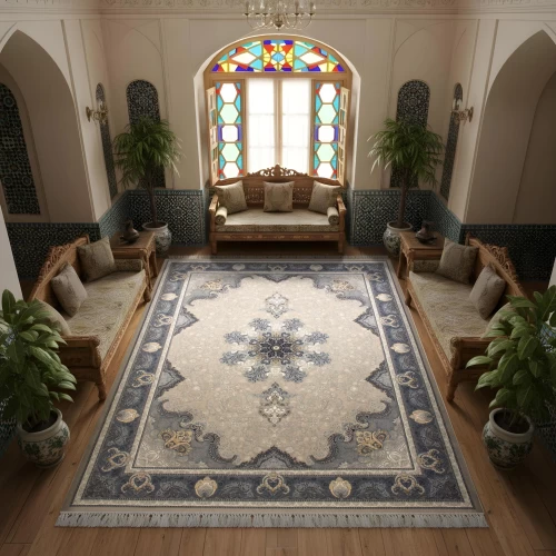 فرش ماشینی ۷۰۰ شانه تراکم ۲۵۵۰ طرح آیدا نقره‌ ای