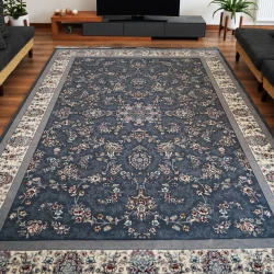 فرش ماشینی 700 شانه تراکم 2550 طرح آیناز دودی - بازارفرش - فرش 700 شانه