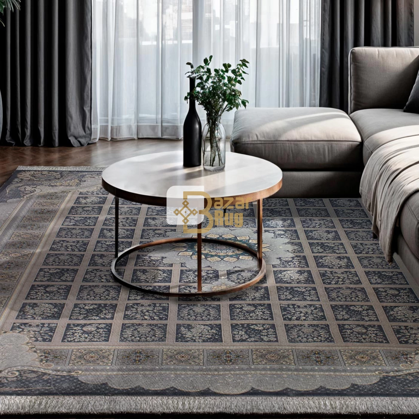 فرش ماشینی 700 شانه تراکم 2550 طرح ایسان