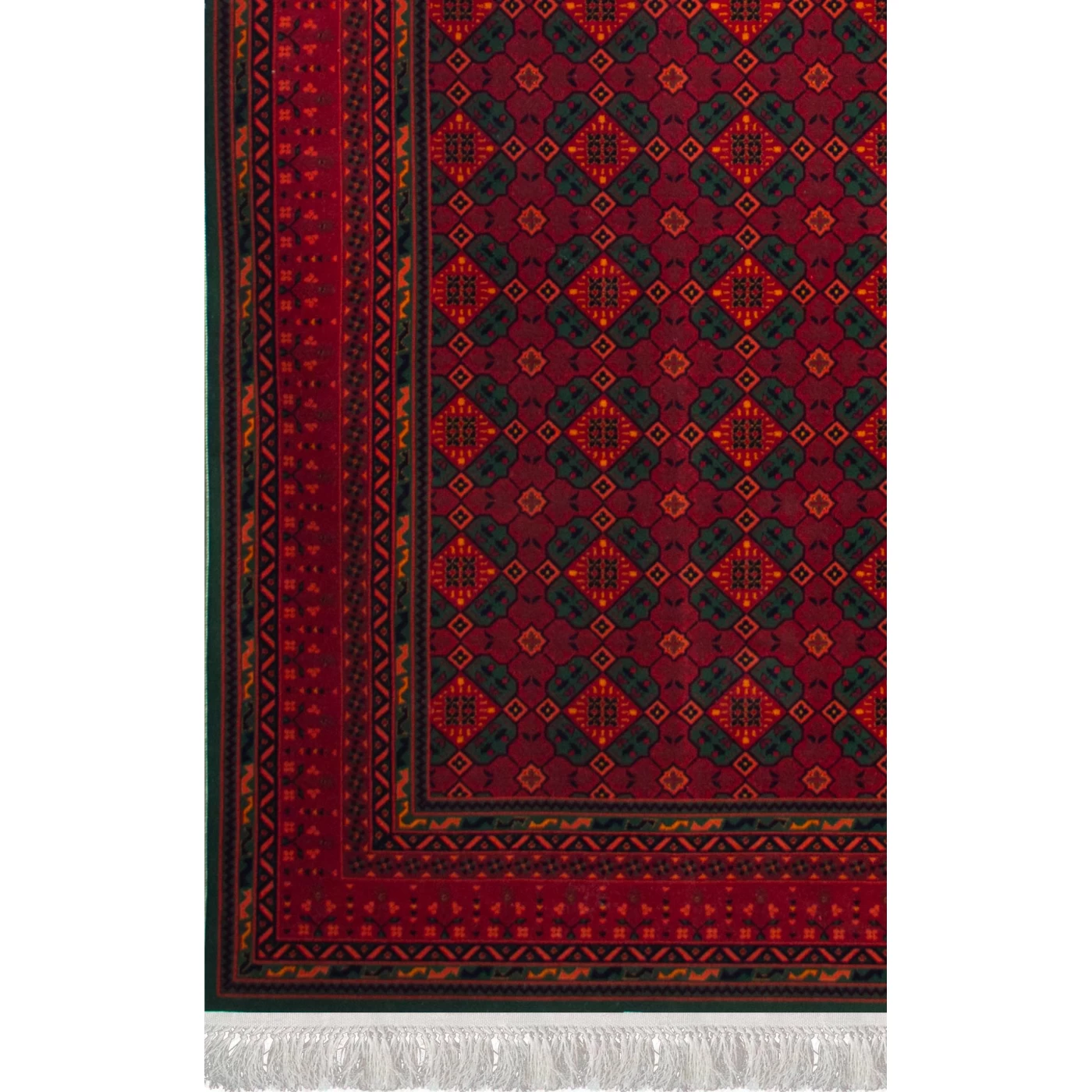 فرش ماشینی ۷۰۰ شانه تراکم ۲۱۰۰ طرح بلوچ دامون سبز