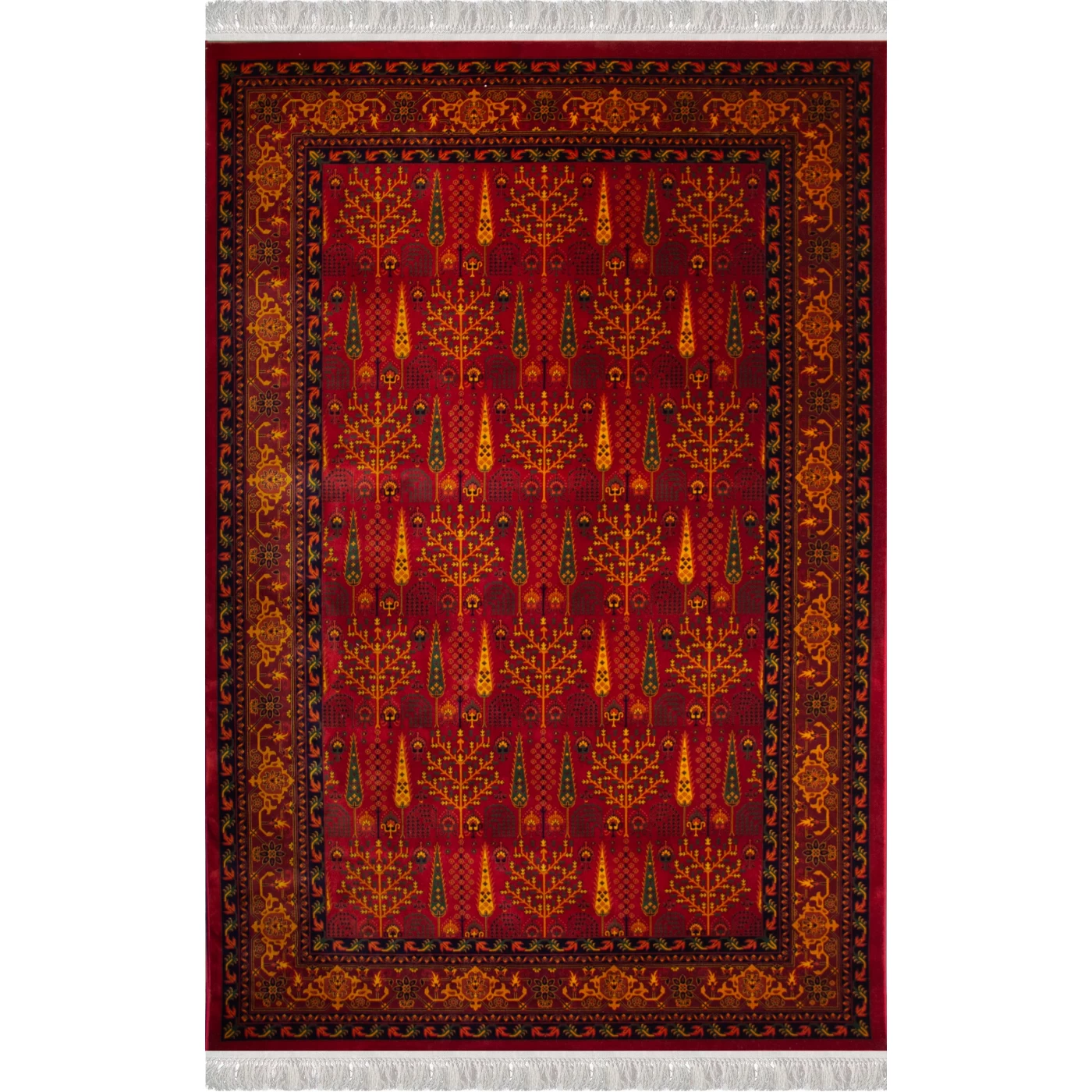 فرش ماشینی ۷۰۰ شانه تراکم ۲۱۰۰ طرح بلوچ مهتا لاکی