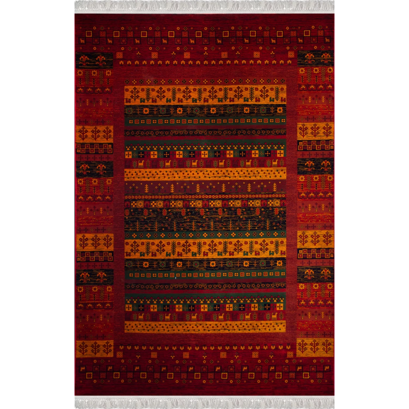 فرش ماشینی ۷۰۰ شانه تراکم ۲۱۰۰ طرح بلوچ می گل لاکی