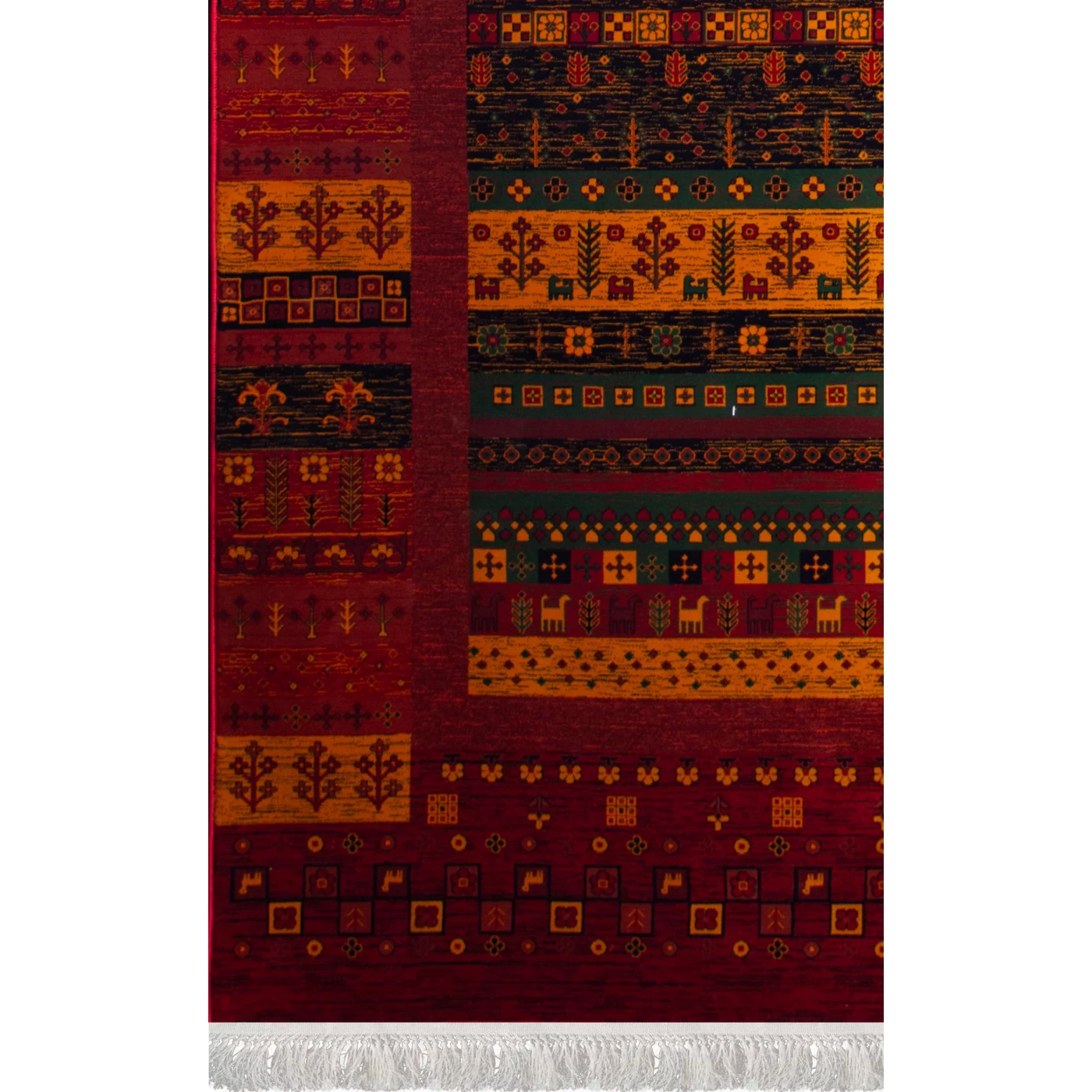 فرش ماشینی ۷۰۰ شانه تراکم ۲۱۰۰ طرح بلوچ می گل لاکی