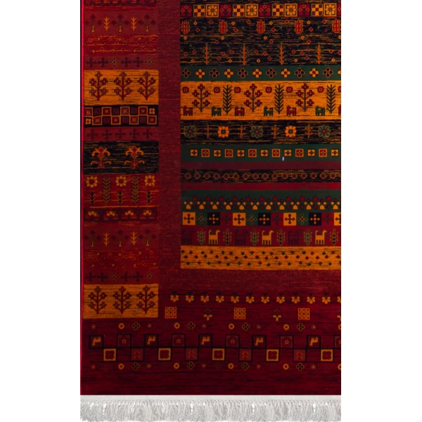 فرش ماشینی ۷۰۰ شانه تراکم ۲۱۰۰ طرح بلوچ می گل لاکی