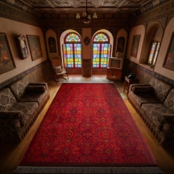 فرش ماشینی ۷۰۰ شانه تراکم ۲۱۰۰ طرح بلوچ نیکلاس لاکی - بازارفرش - فرش 700 شانه