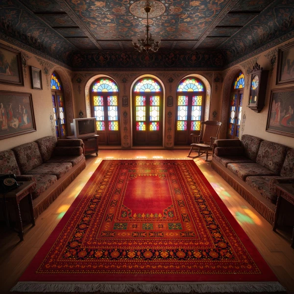 فرش ماشینی ۷۰۰ شانه تراکم ۲۱۰۰ طرح بلوچ  پاچیرا لاکی