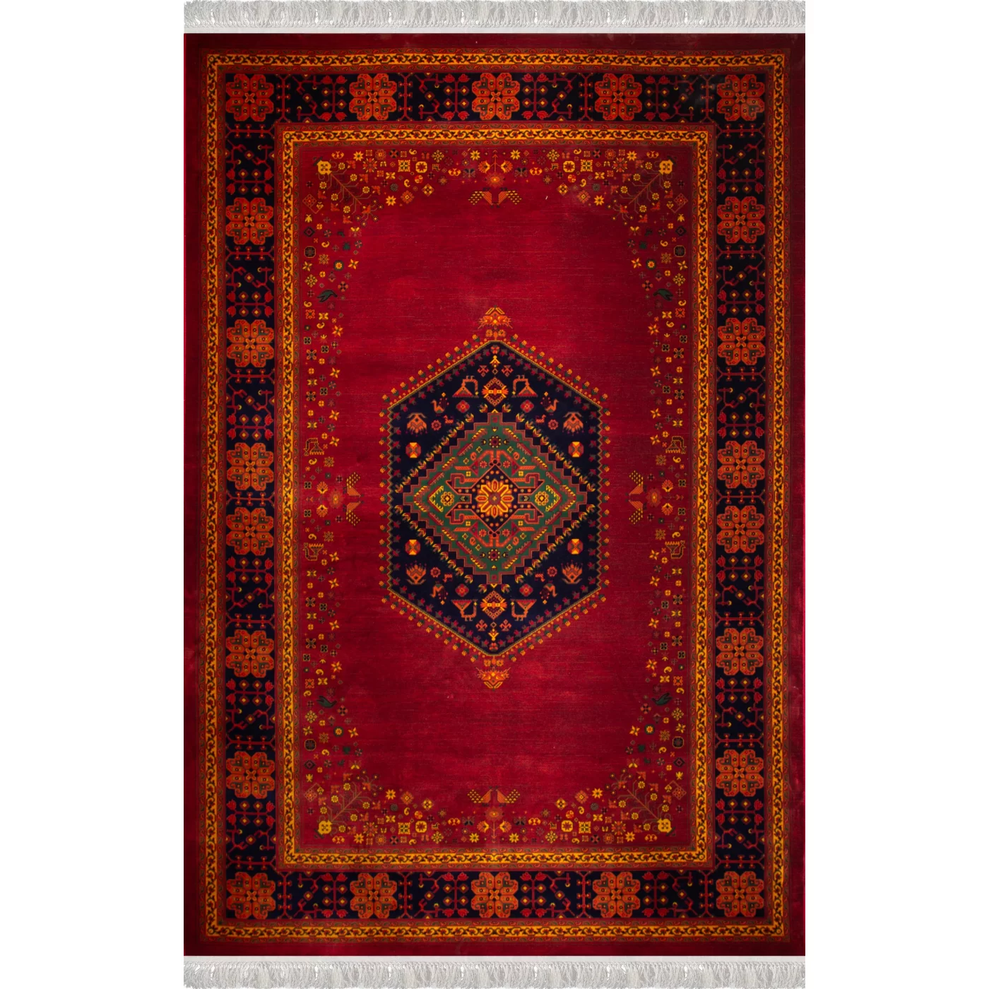 فرش ماشینی ۷۰۰ شانه تراکم ۲۱۰۰ طرح  بلوچ  پاپیروس روناسی