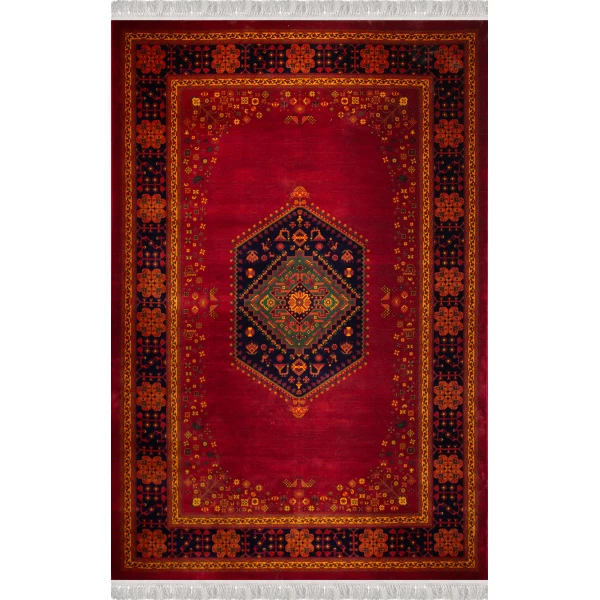 فرش ماشینی ۷۰۰ شانه تراکم ۲۱۰۰ طرح بلوچ  پاپیروس روناسی