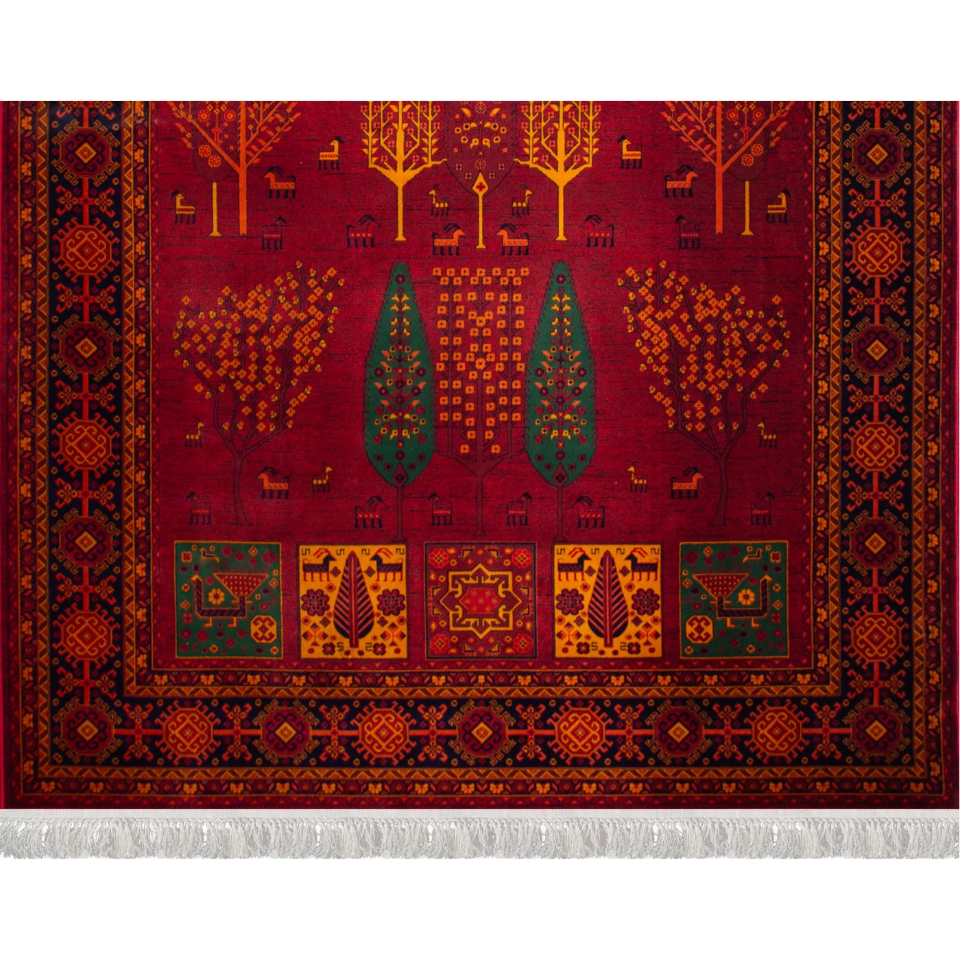 فرش ماشینی ۷۰۰ شانه تراکم ۲۱۰۰ طرح بلوچ پاسیو لاکی