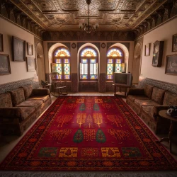 Machine made Carpet 700Pile, 2100 Density Baloch Pasio Lucky Design - Bazar Rug - 700 Reeds Machine Made Carpet