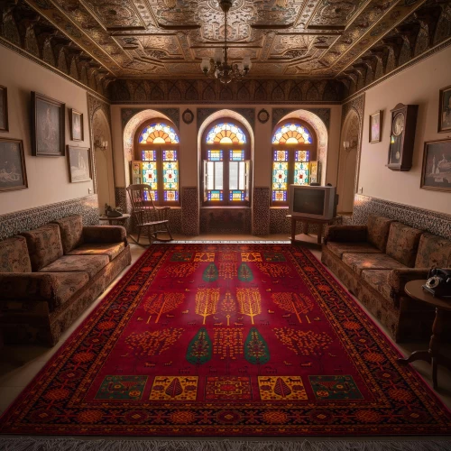 فرش ماشینی ۷۰۰ شانه تراکم ۲۱۰۰ طرح بلوچ پاسیو لاکی