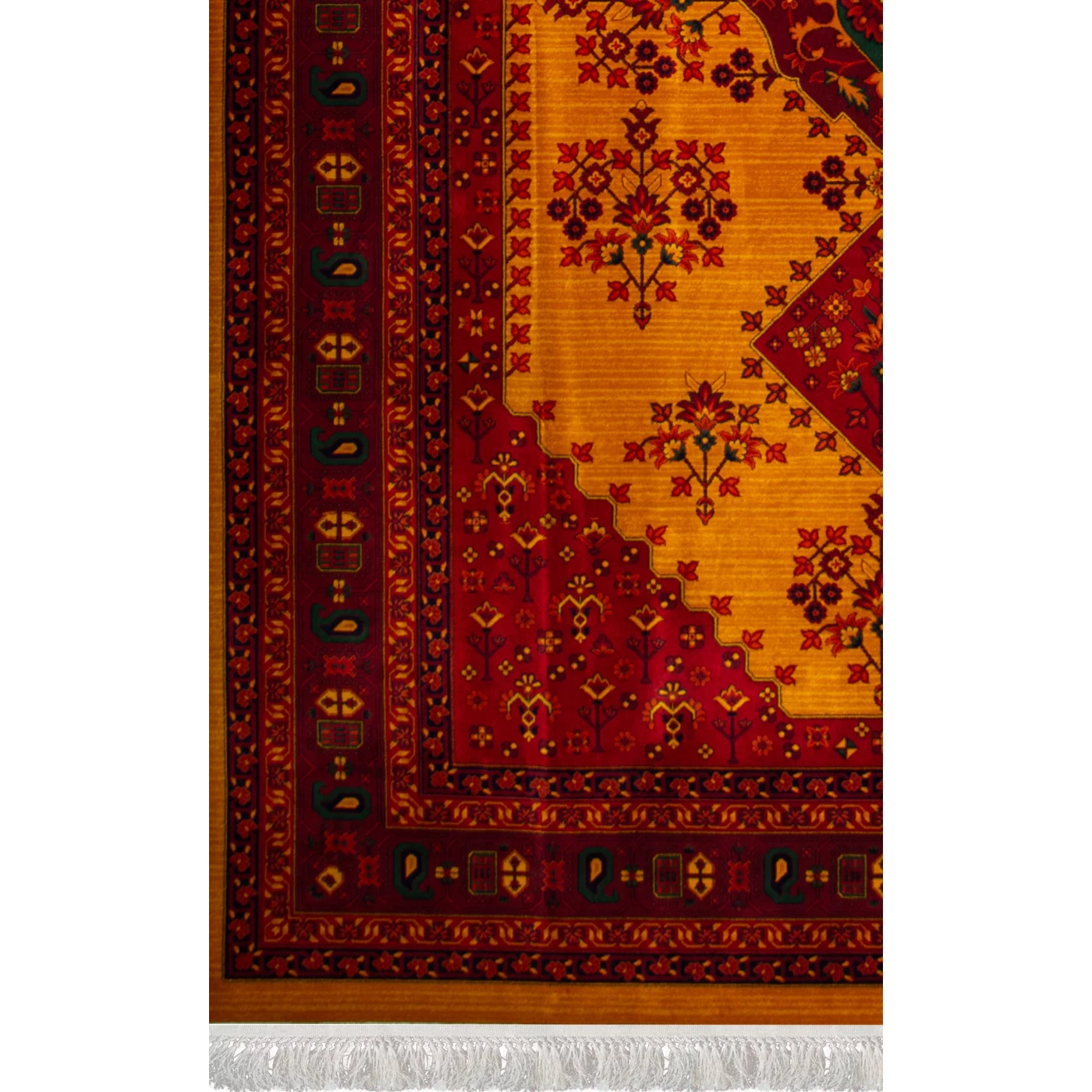 فرش ماشینی ۷۰۰ شانه تراکم ۲۱۰۰ طرح بلوچ ساتین روناسی