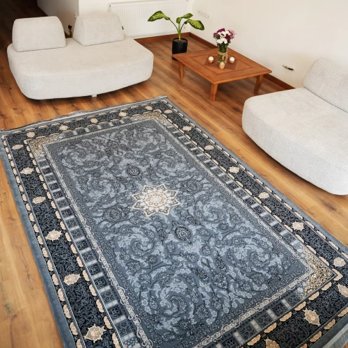 فرش ماشینی 700 شانه تراکم 2550 طرح دایان دودی