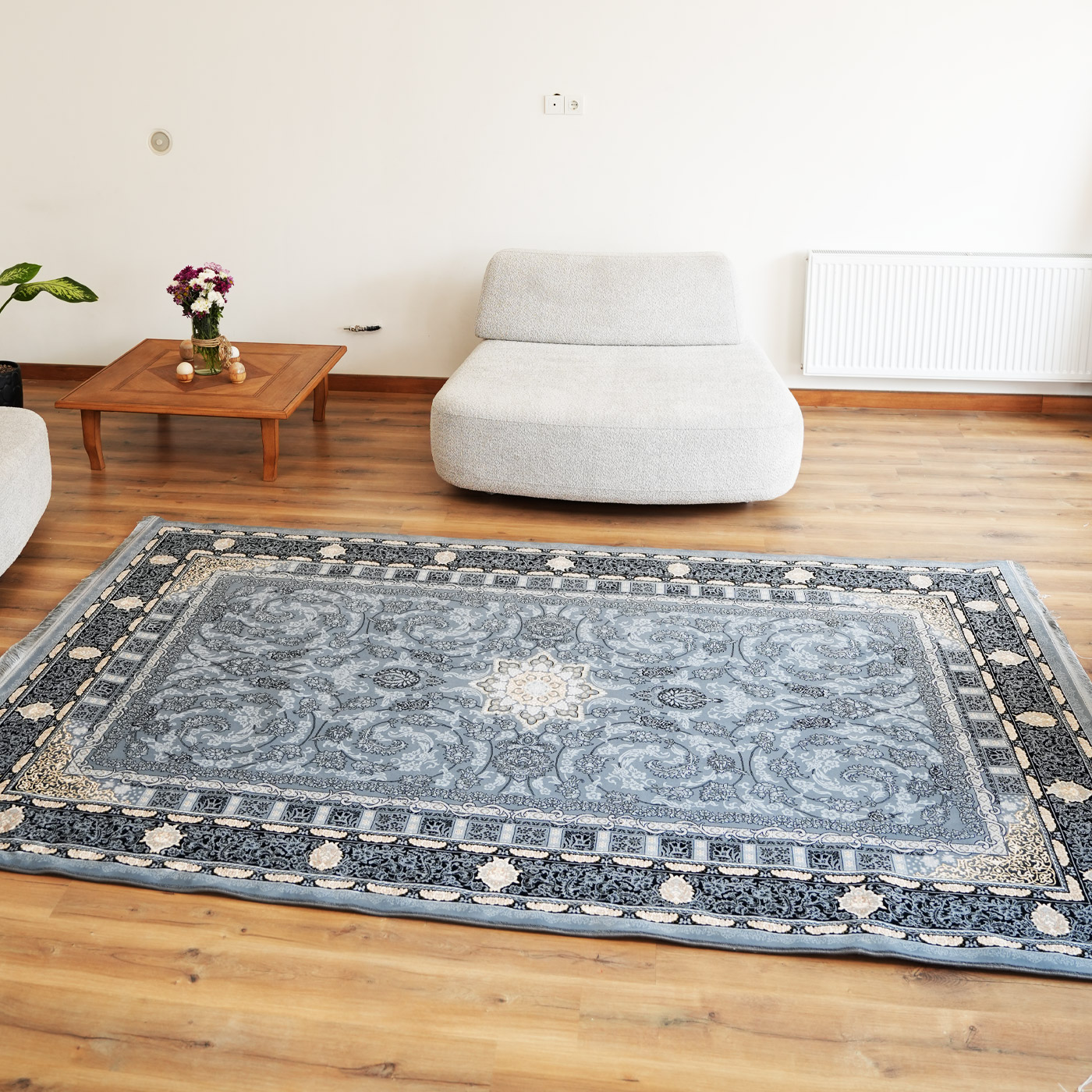 فرش ماشینی 700 شانه تراکم 2550 طرح دایان دودی