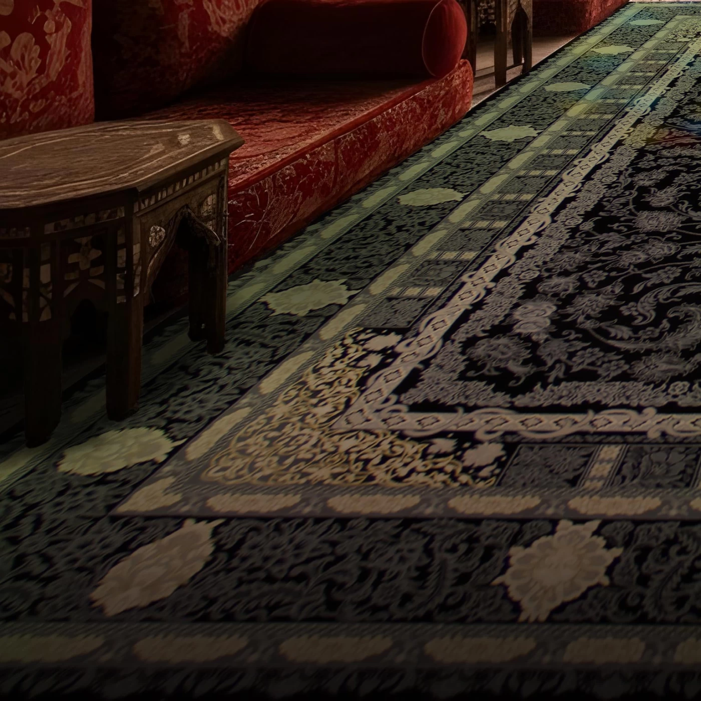 فرش ماشینی ۷۰۰ شانه تراکم ۲۵۵۰ طرح دایان سرمه ای