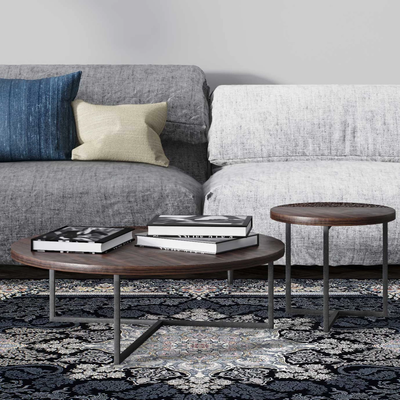 فرش ماشینی 700 شانه تراکم 2550 طرح دنیز سرمه ای