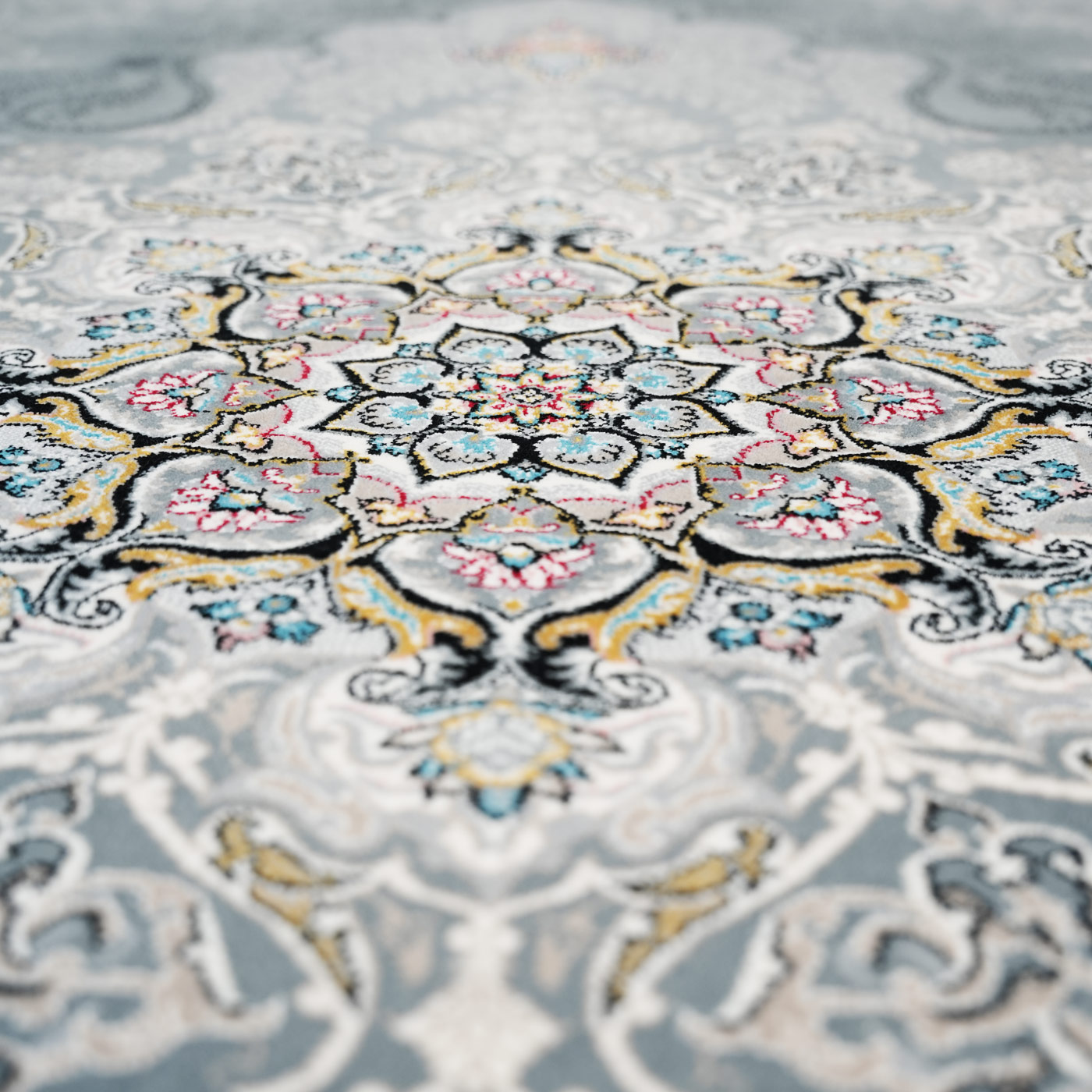 فرش ماشینی 700 شانه تراکم 2550 طرح دنیز دودی