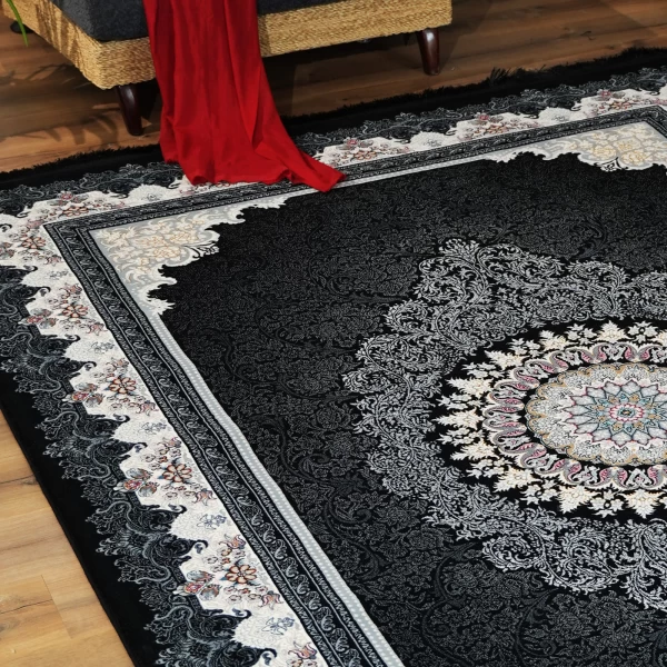 سجاد آلي 700 عقدة  كثافة 2550  تصميم دولاريس  أزرق بحري