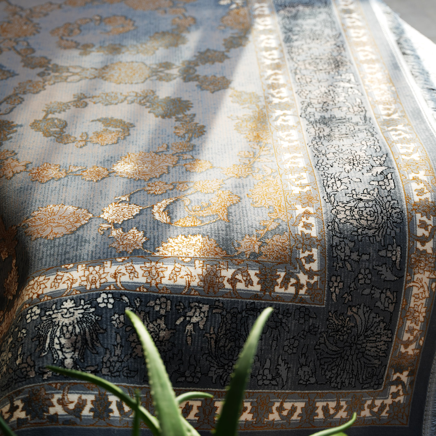 فرش ماشینی 700 شانه تراکم 2550 طرح السا دودی