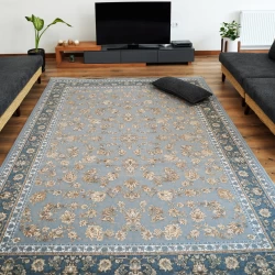 فرش ماشینی 700 شانه تراکم 2550 طرح فرنوش نقره ای - بازارفرش - فرش 700 شانه