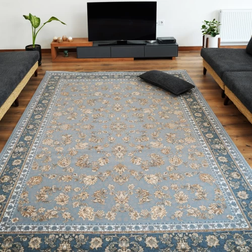 فرش ماشینی 700 شانه تراکم 2550 طرح فرنوش نقره ای