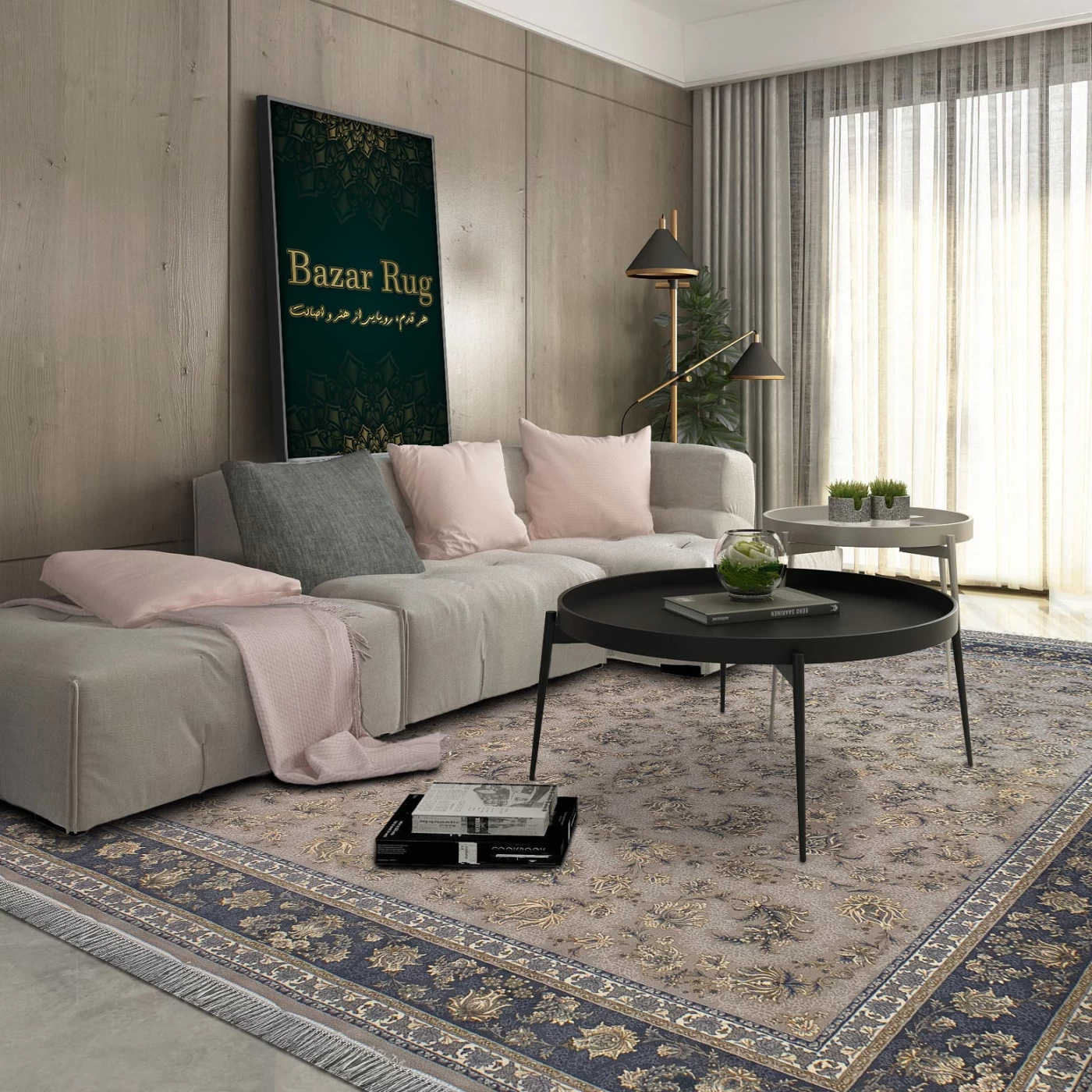 فرش ماشینی 700 شانه تراکم 2550 طرح فرنوش ترمه ای