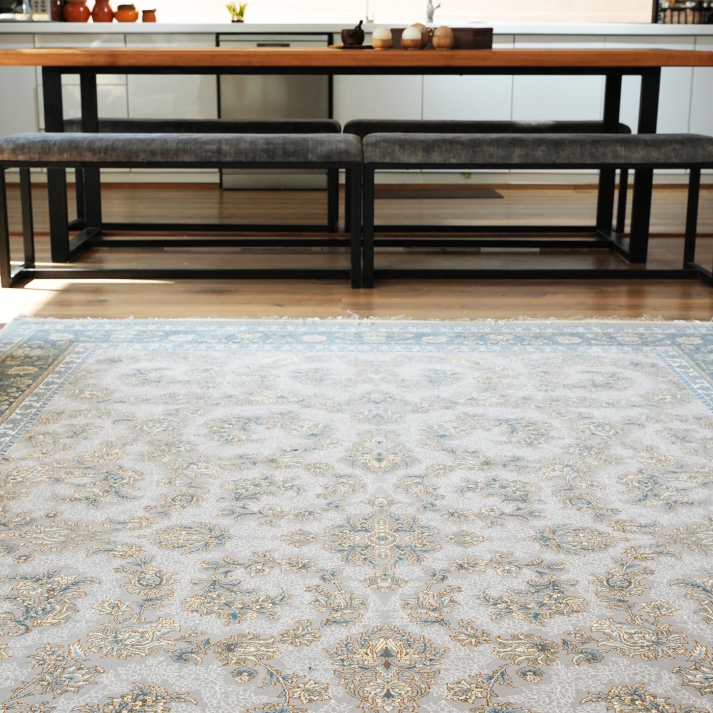 فرش ماشینی 700 شانه تراکم 2550 طرح فرنوش ترمه ای