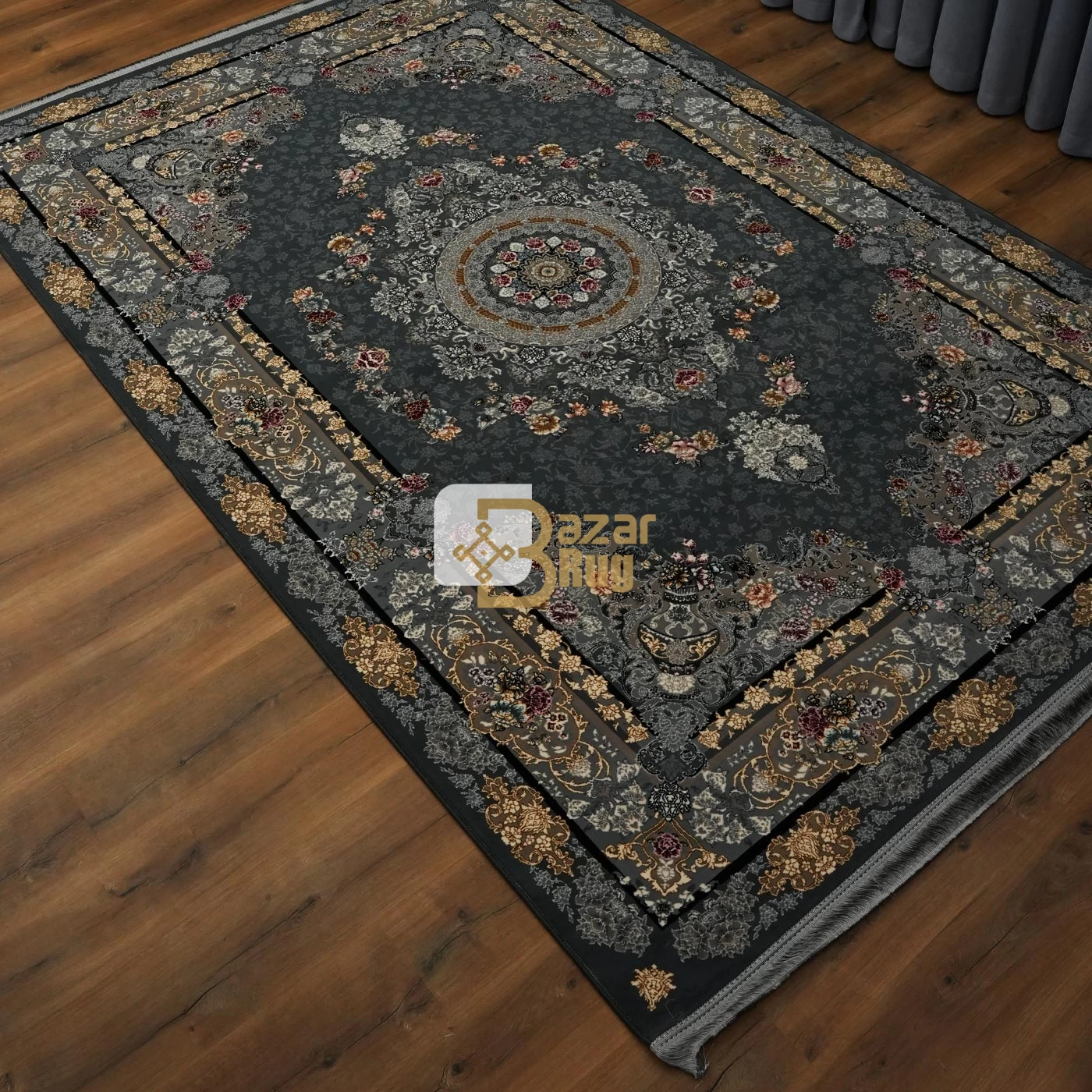 فرش ماشینی 700 شانه تراکم 2550 طرح گندم دودی