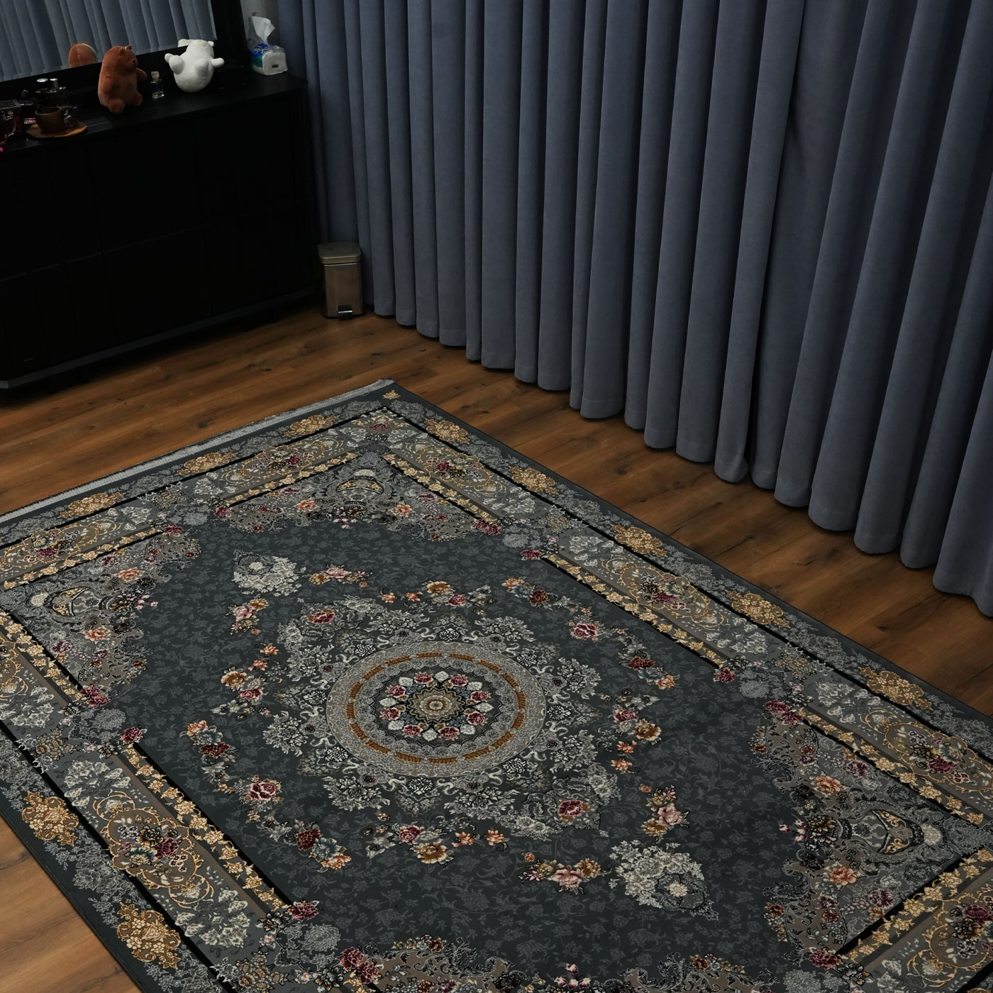 فرش ماشینی 700 شانه تراکم 2550 طرح گندم دودی