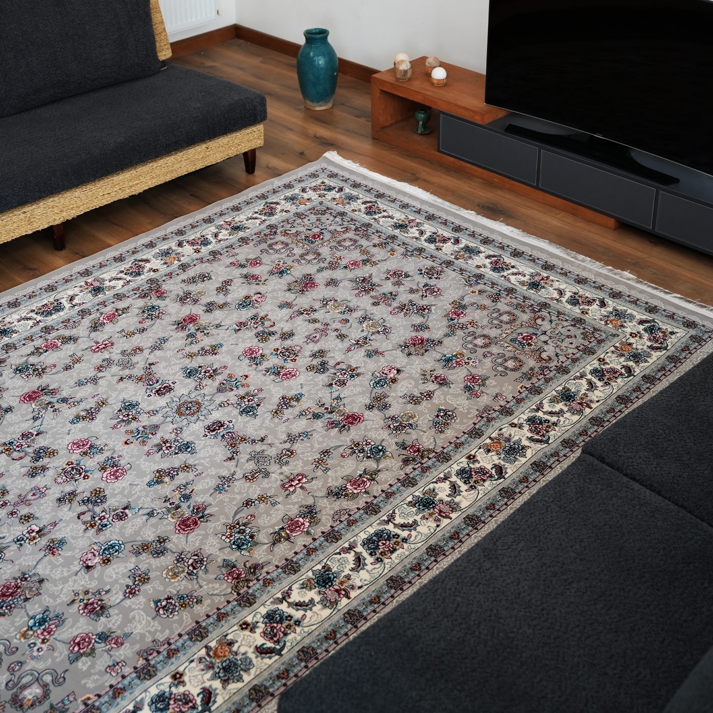 فرش ماشینی 700 شانه تراکم 2550 طرح گیلدا ترمه ای