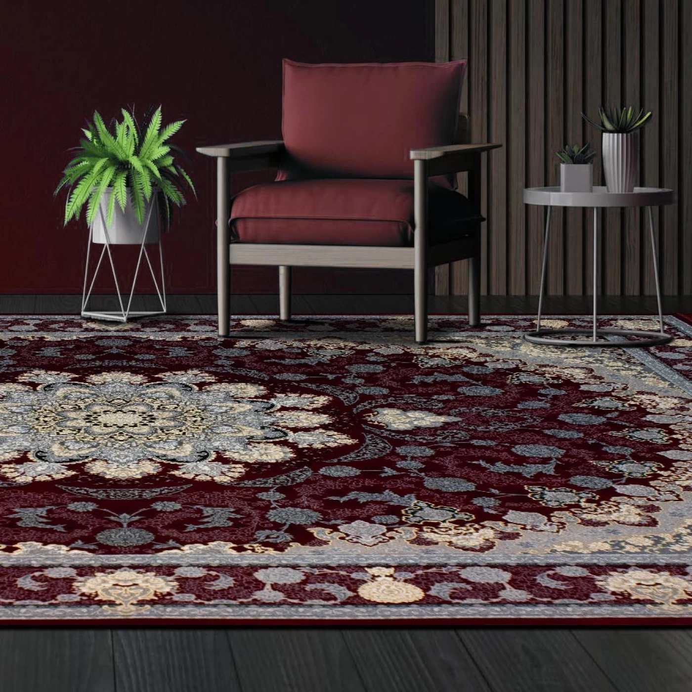 فرش ماشینی 700 شانه تراکم 2550 طرح گلرخ روناسی