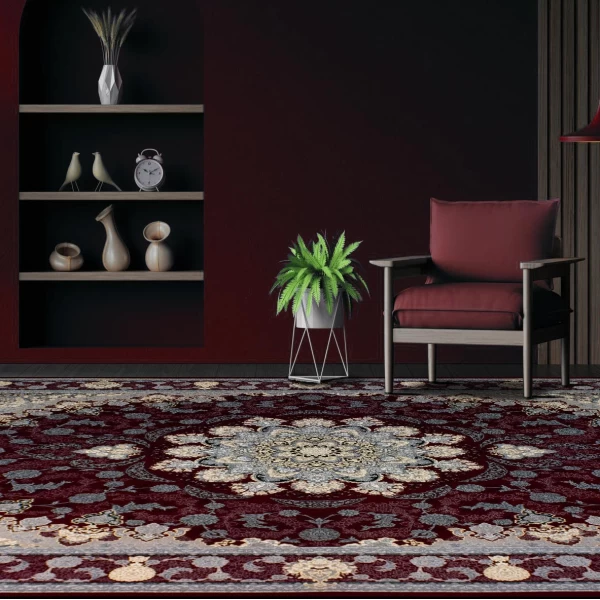 فرش ماشینی 700 شانه تراکم 2550 طرح گلرخ روناسی