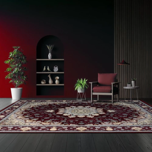 فرش ماشینی 700 شانه تراکم 2550 طرح گلرخ روناسی