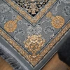 فرش ماشینی 700 شانه تراکم 2550 طرح گلرخ نقره ای