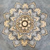 فرش ماشینی 700 شانه تراکم 2550 طرح گلرخ نقره ای
