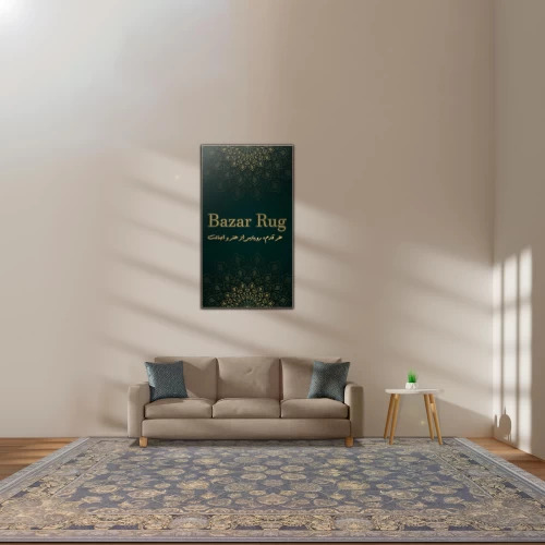 فرش ماشینی 700 شانه تراکم 2550 طرح همتا نقره ای