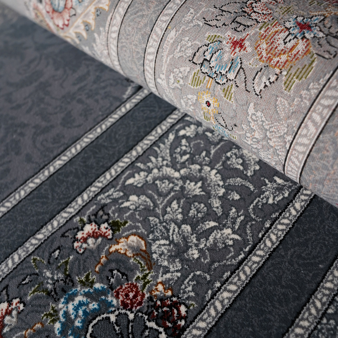 فرش ماشینی 700 شانه تراکم 2550 طرح کاریا دودی