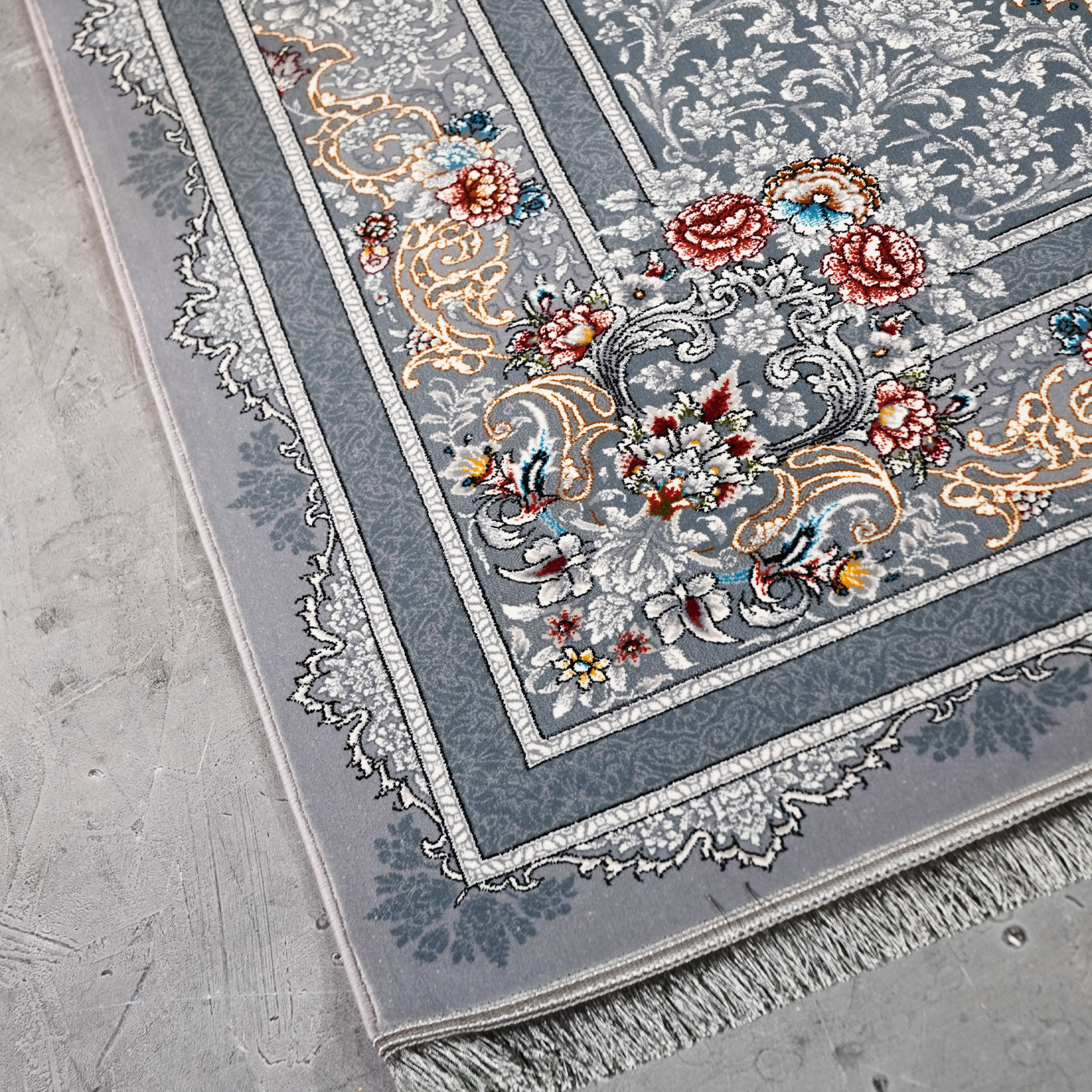 فرش ماشینی 700 شانه تراکم 2550 طرح کاریا دودی