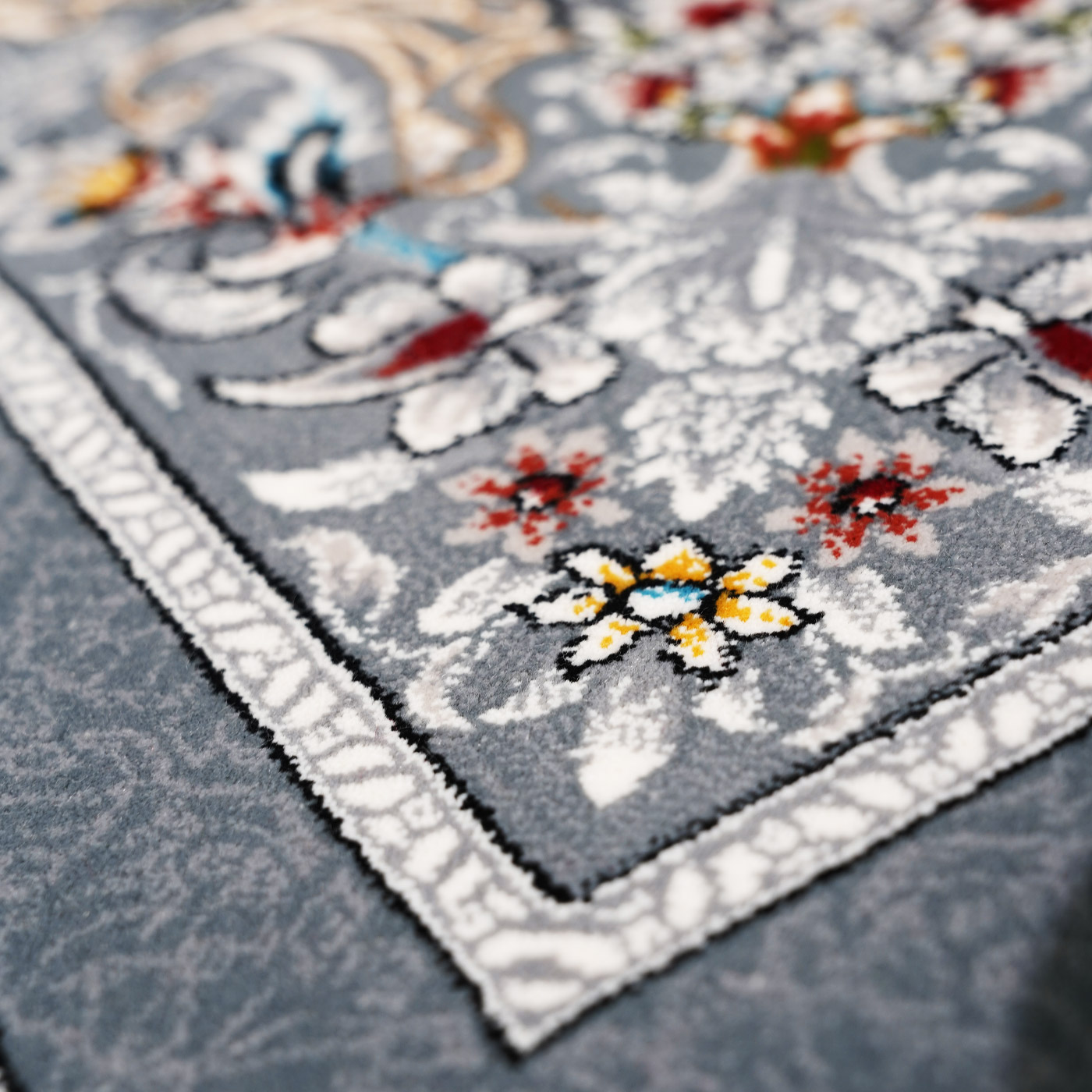 فرش ماشینی 700 شانه تراکم 2550 طرح کاریا دودی