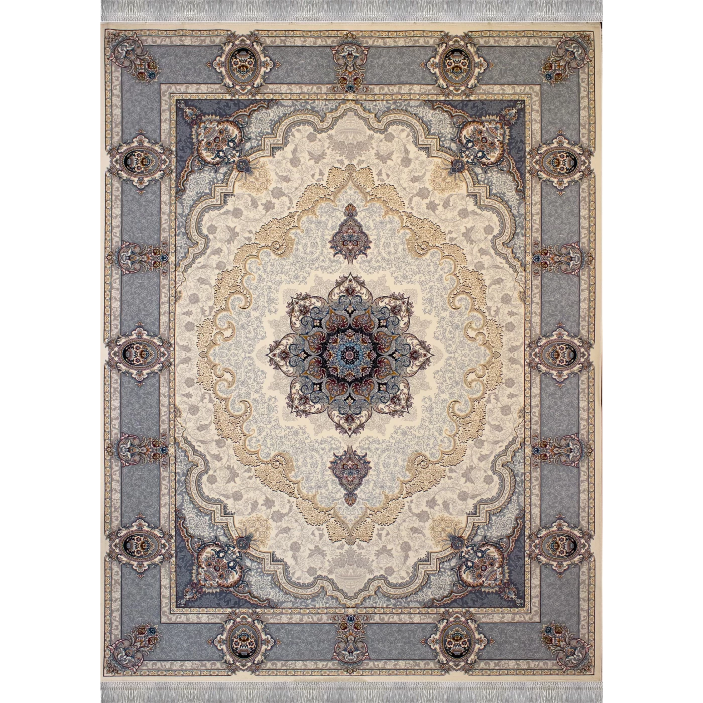 فرش ماشینی 700 شانه تراکم 2550 طرح کرشمه کرم