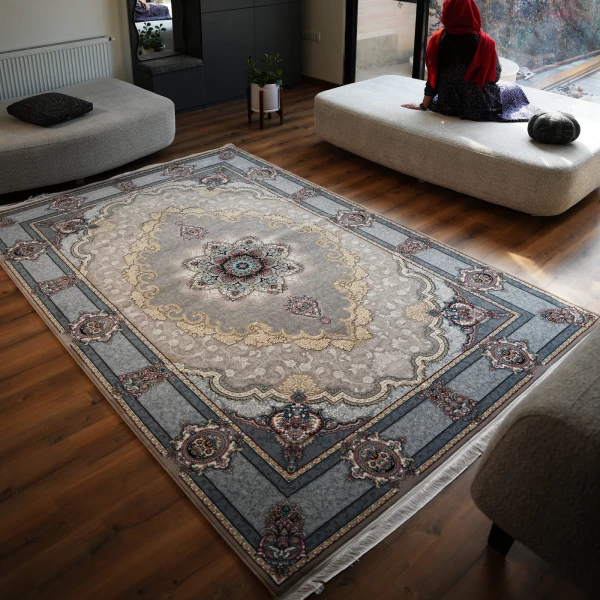 Machine made carpet 700 reeds density 2550 design Karishmeh Cream