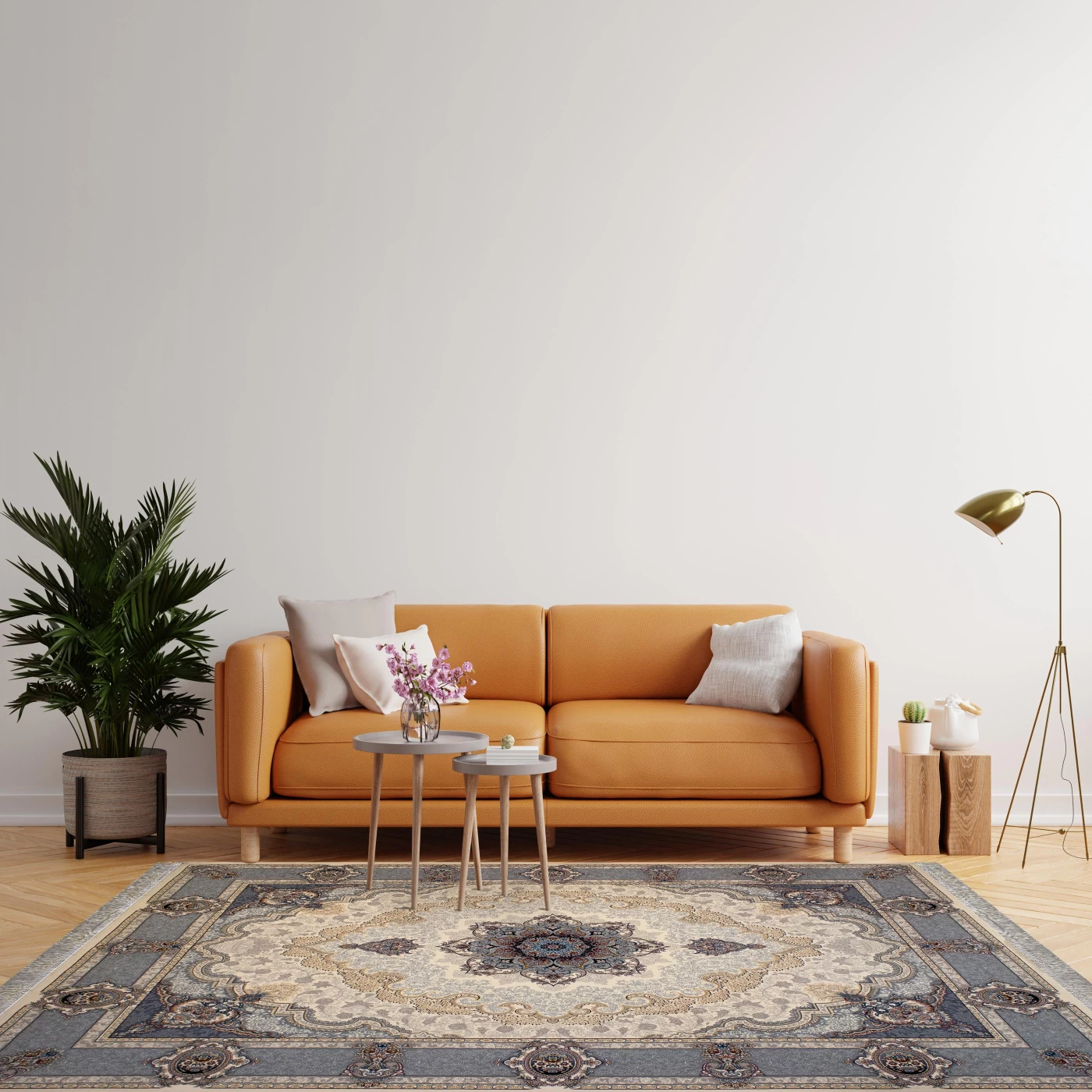 فرش ماشینی 700 شانه تراکم 2550 طرح کرشمه کرم