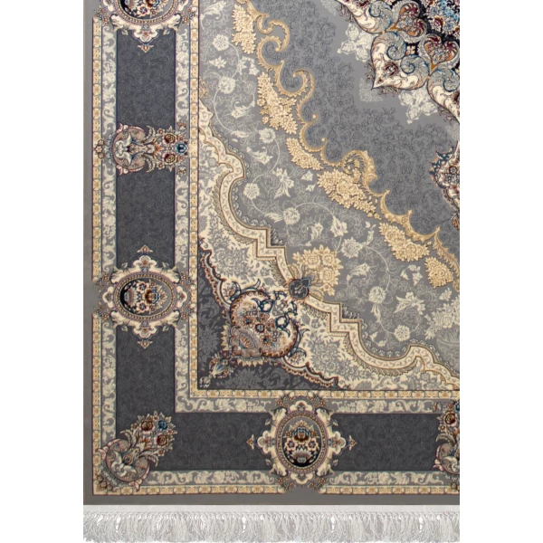 فرش ماشینی 700 شانه تراکم 2550 طرح کرشمه نقره ای