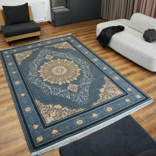 فرش ماشینی 700 شانه تراکم 2550 طرح مهناز دودی