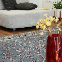 Machine made carpet 700 reeds 2550 density Mahya design smoky gray - Bazar Rug - 700 Reeds Machine Made Carpet