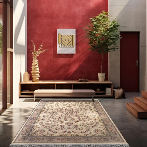 فرش ماشینی 700 شانه تراکم 2550 طرح محیا کرم