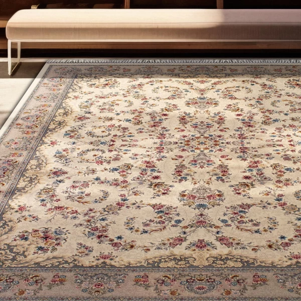 Machine woven carpet 700 combs density 2550  Mahya Cream design