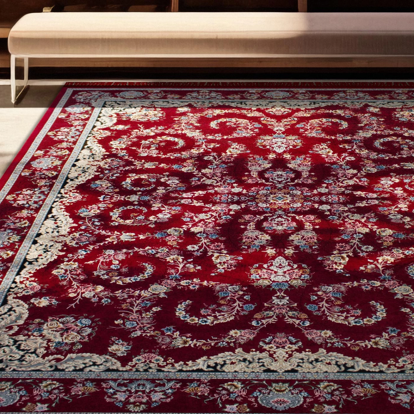 فرش ماشینی ۷۰۰ شانه تراکم ۲۵۵۰ طرح محیا روناسی