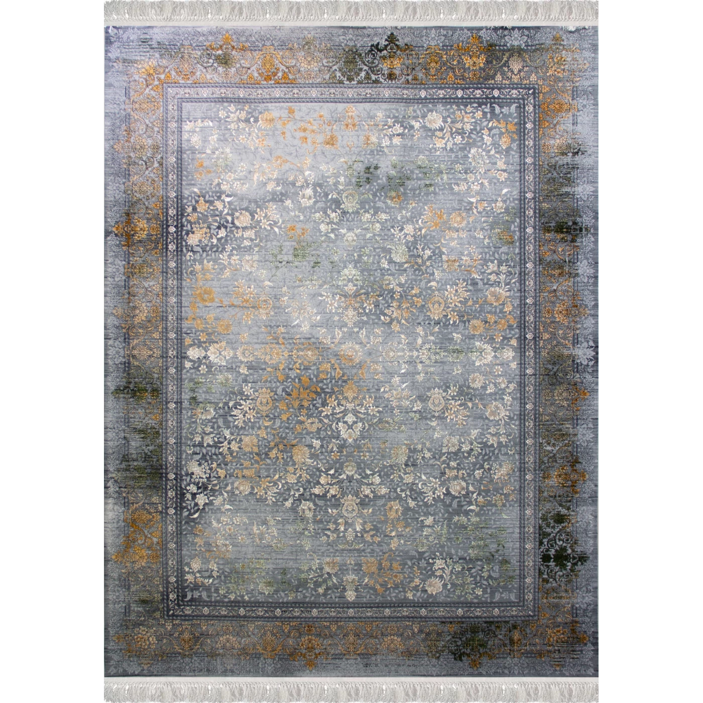 فرش ماشینی ۷۰۰ شانه تراکم ۲۵۵۰ طرح مارینا آبی دودی